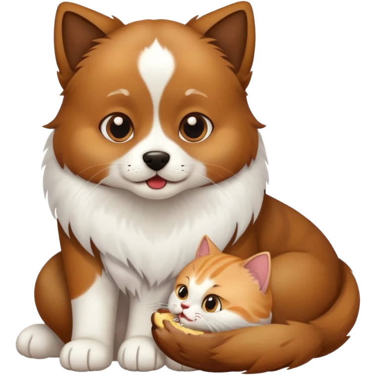 Dog eating cat emoji