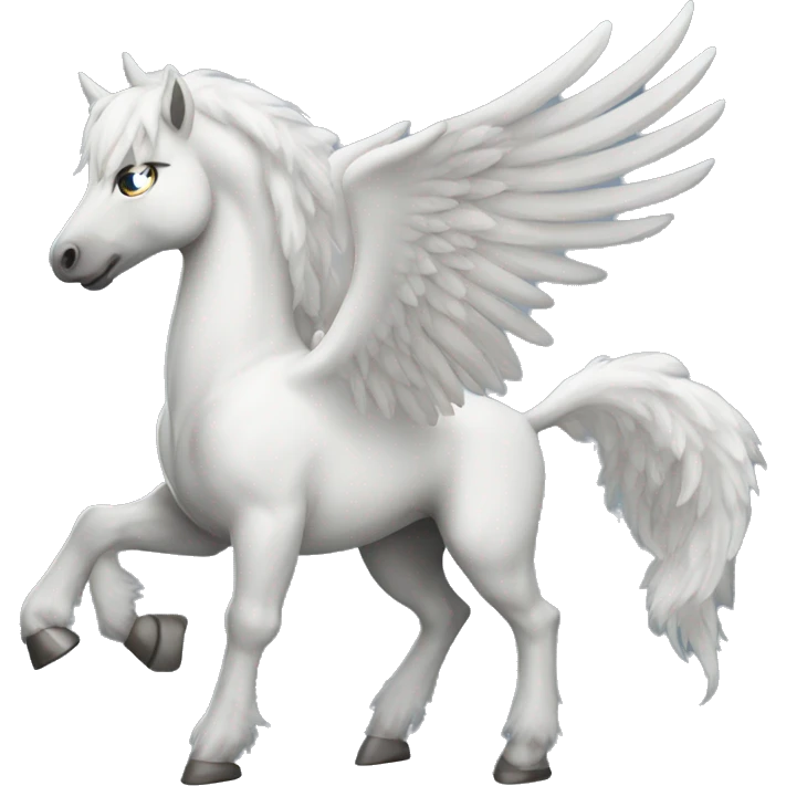 a white muscle pegasus emoji