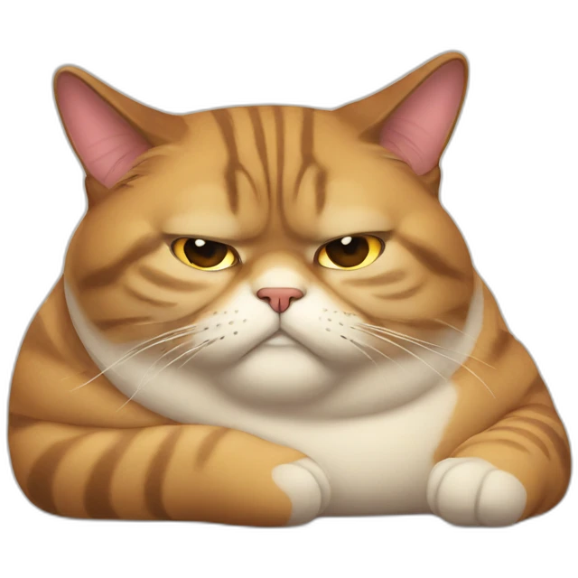 lazy fat cat emoji
