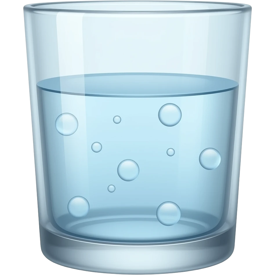 Empty big waterGlas with Big Transparent dotts emoji