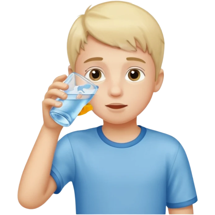 boy drinking water emoji