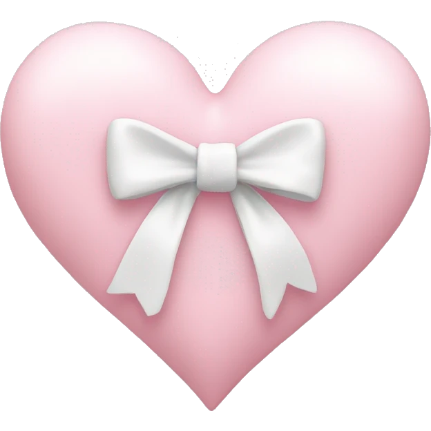 Pastel pink heart with white bow emoji