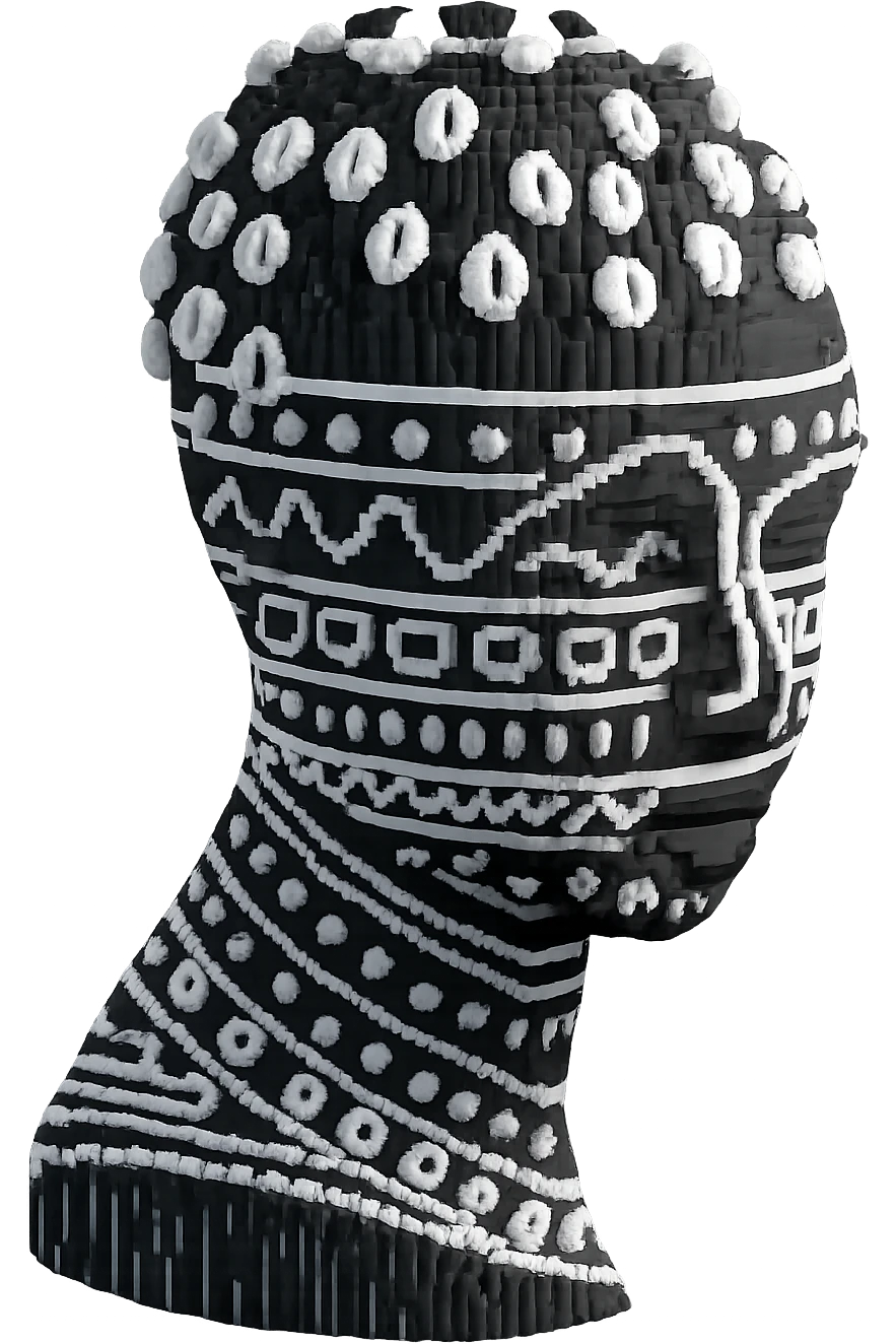 Make it voxel and bnw emoji