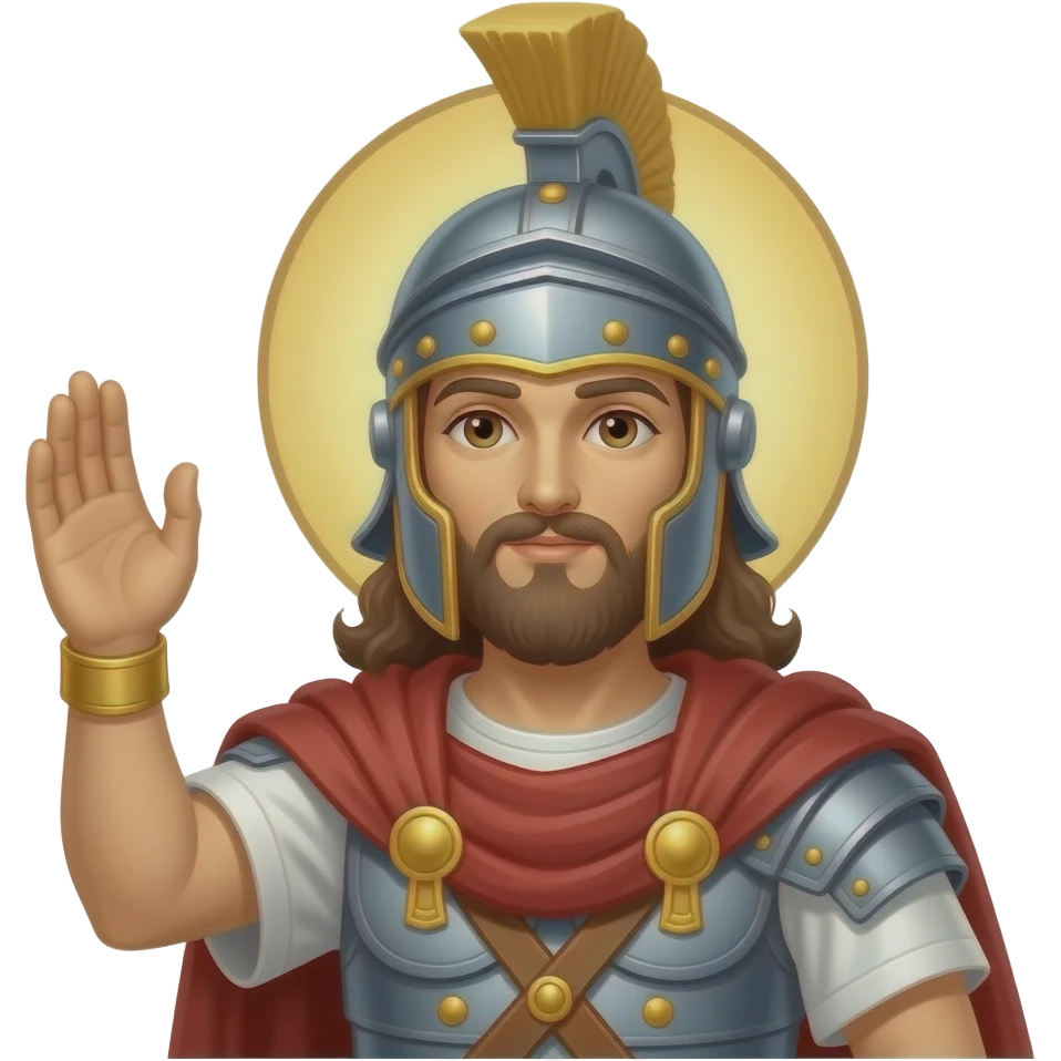 Roman solider worships Jesus emoji