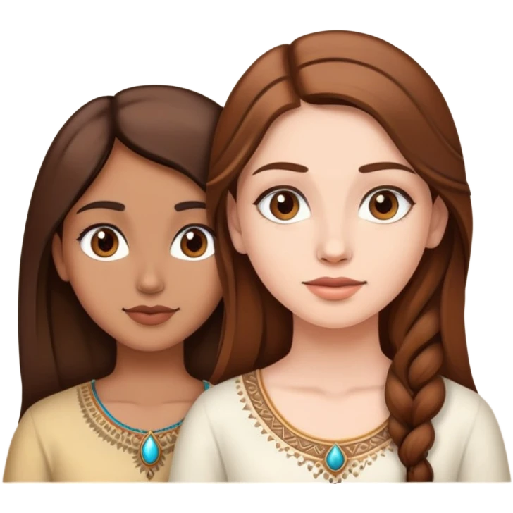 Indian and white girl with brown hair emoji