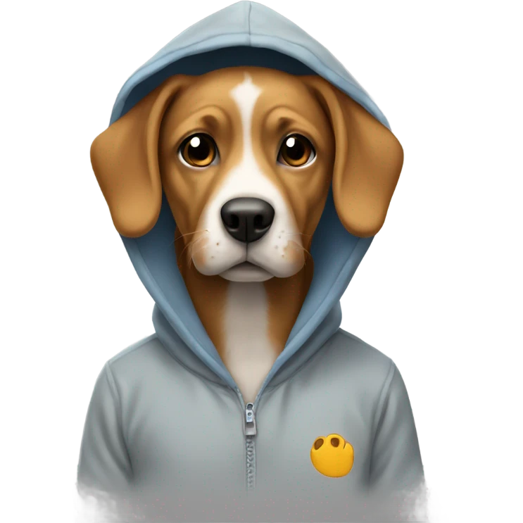 Dog wearing a hoddie emoji