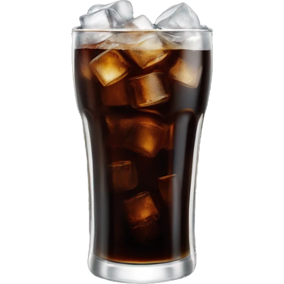 Tall glass of Coke zero with ice cubes emoji