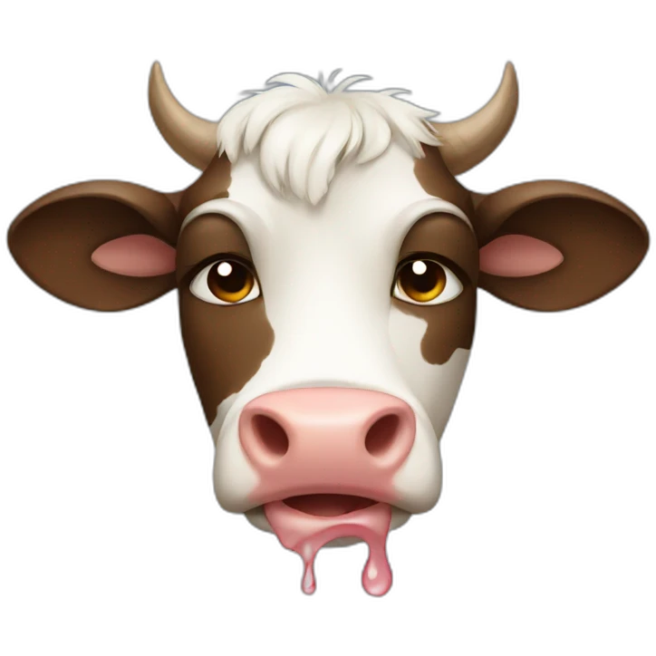 Cow crying with tears emoji