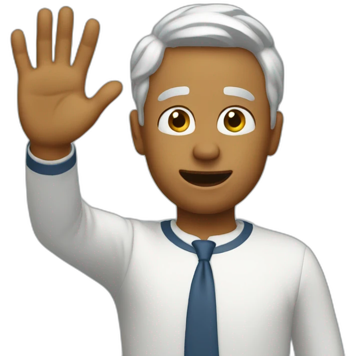 Waving goodbye in shock emoji