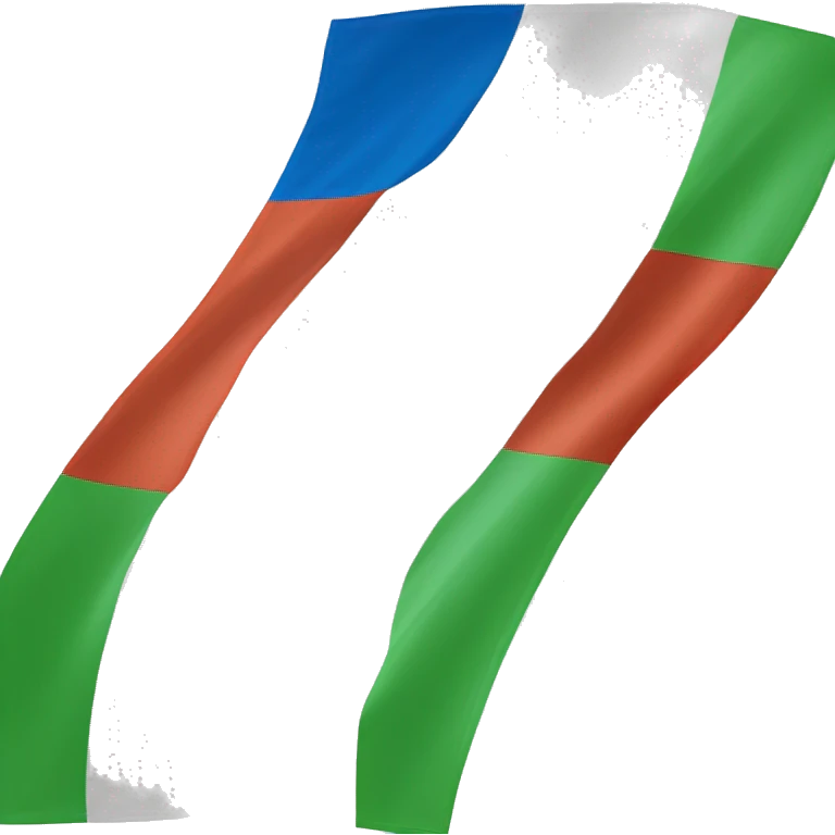 Un drapeau tricolore avec vert à gauche, blanc au centre et bleu à droite  emoji