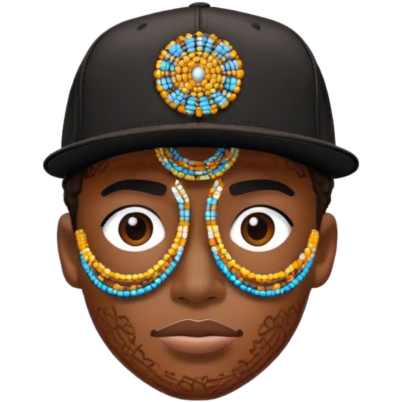 Beaded man with black snapback  emoji