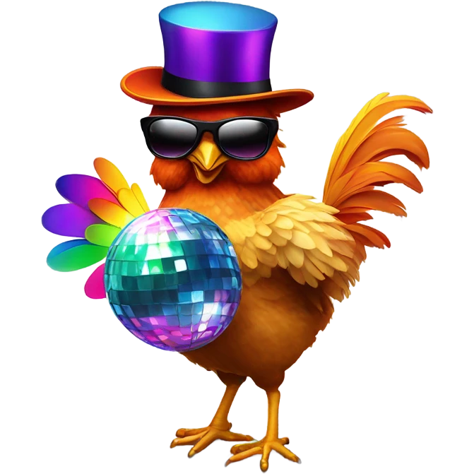 Disco chicken emoji