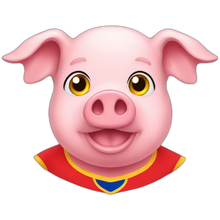 pig with red cska tshirt emoji