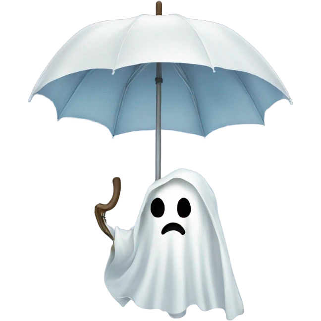 Ghost with umbrella and hat emoji