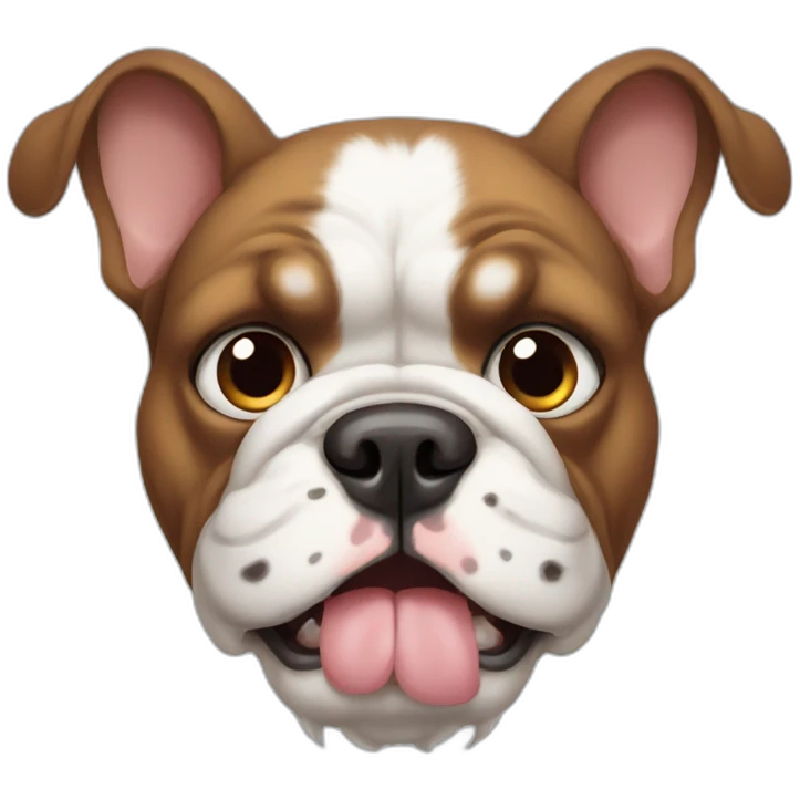 Fluffy France-BullDog with big ears eyes small mouth emoji