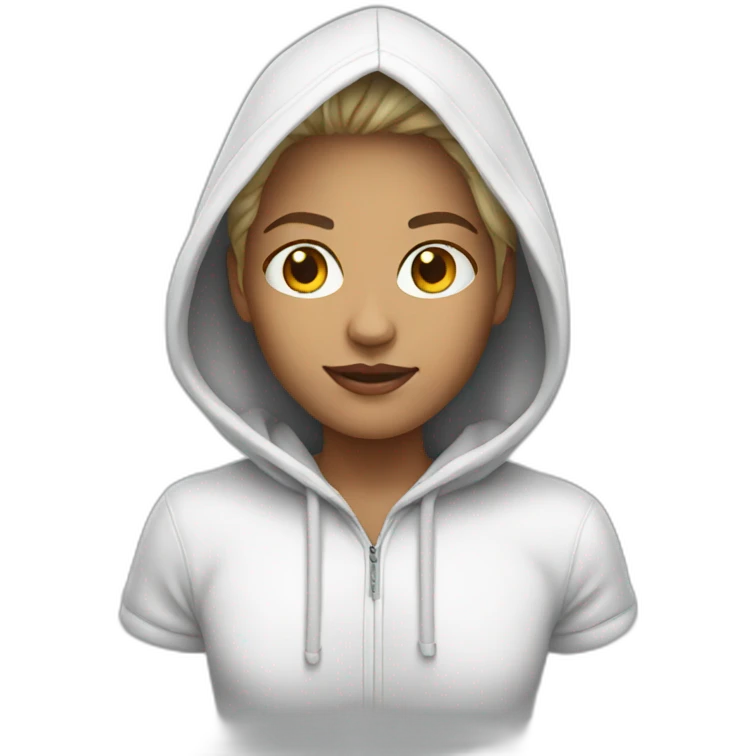White model with hoodie emoji