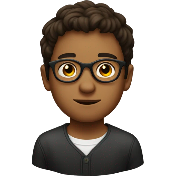 young XVIIIth Man with round glasses, short brown hair emoji