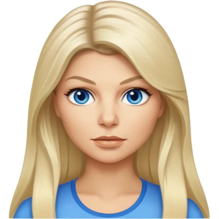 Fergie with blue eyes, long light blonde hair emoji