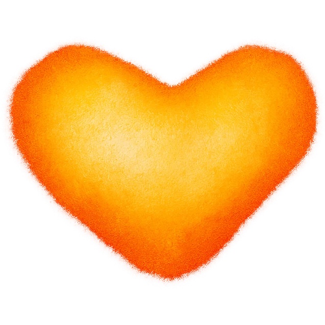 purple heart, thermal camera style, heatmap colors, no text emoji