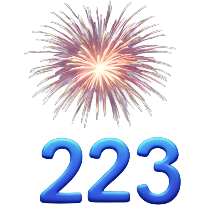 fireworks with “2025” emoji