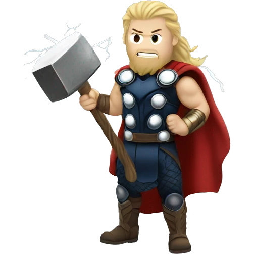 thor with hammer and lightening emoji
