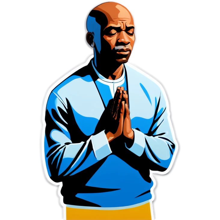 Bald black man praying  emoji