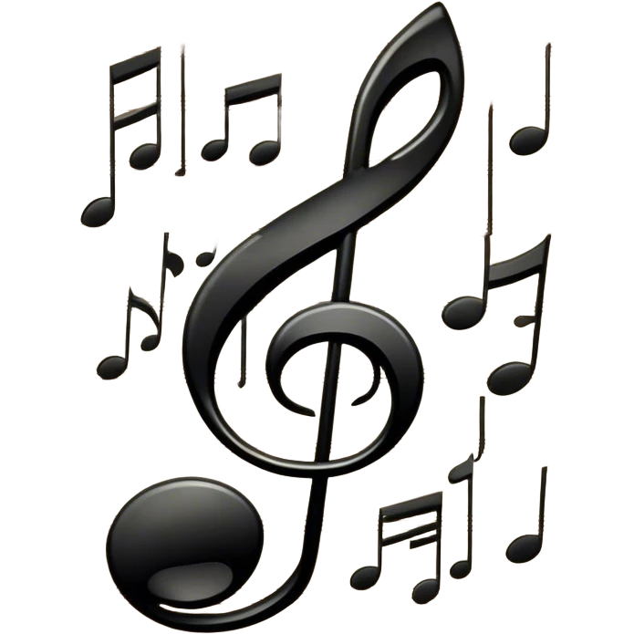 Cinematic Realistic Music Notes, crisp black ink on vintage sheet music, slightly curled edges, soft candlelight casting subtle shadows, glowing with an artistic and nostalgic charm. emoji