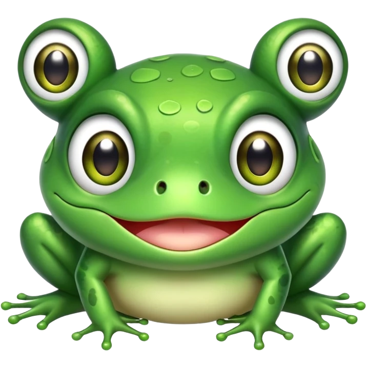 anime style kawaii frog with large expressive eyes emoji