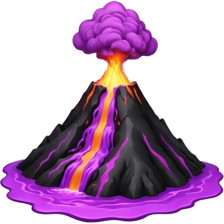 A volcano errupting only with a pure purple lava emoji
