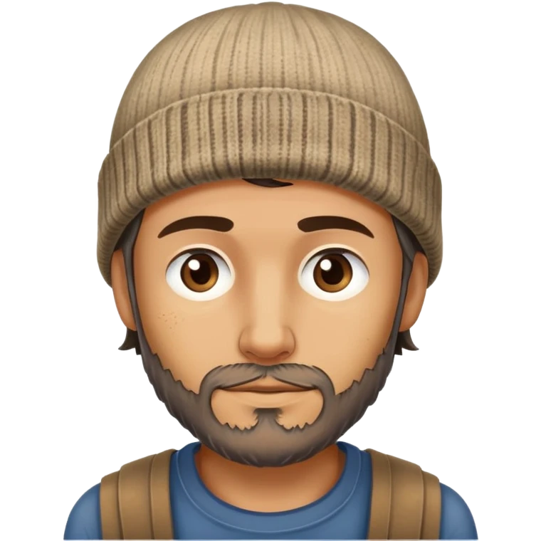 rugged survivor face with a beanie and stubble emoji