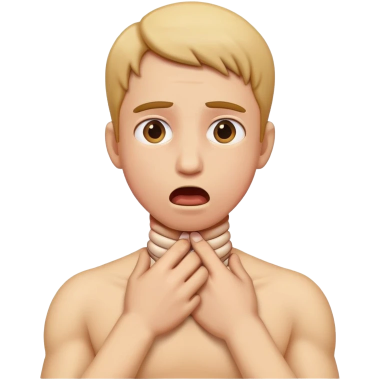 Make a emoji with a person with hands around their neck emoji