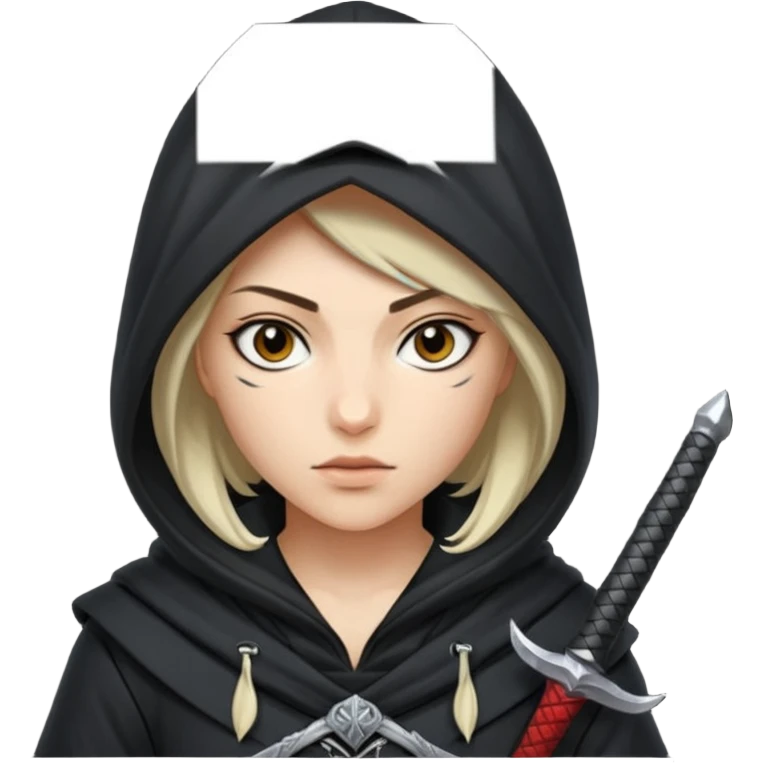 asasin woman with hood and sword emoji