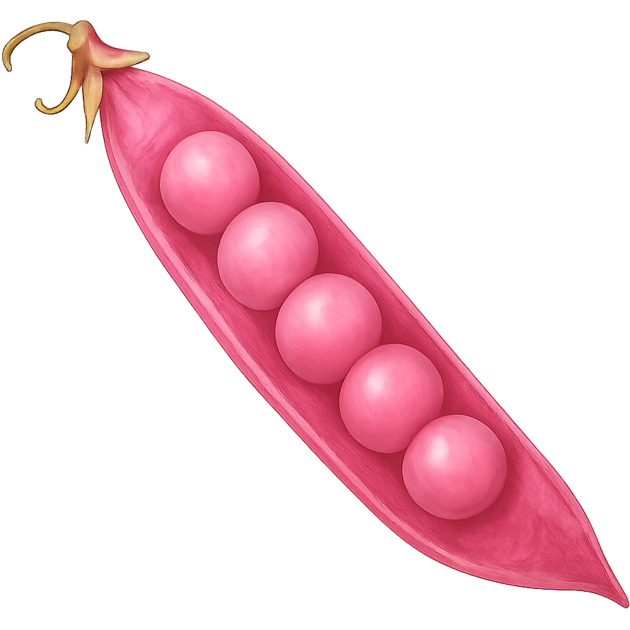 pink pea pod, no background emoji