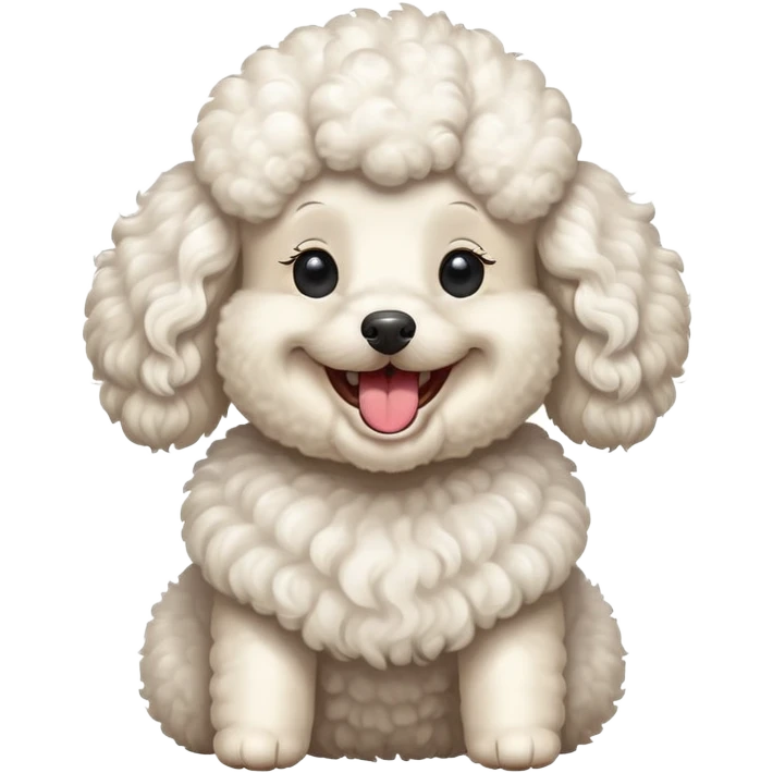 White poodle laughing  emoji