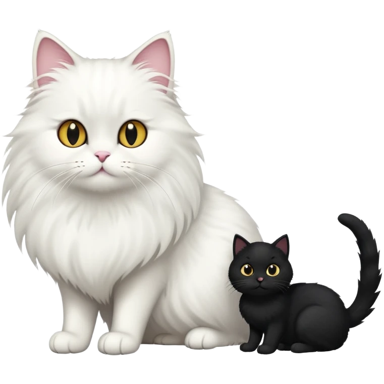 White Cat & Black Cat emoji