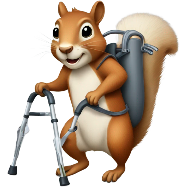 Squirrel with crutches emoji