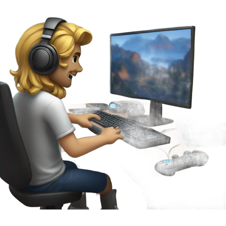 Gamer making a video emoji