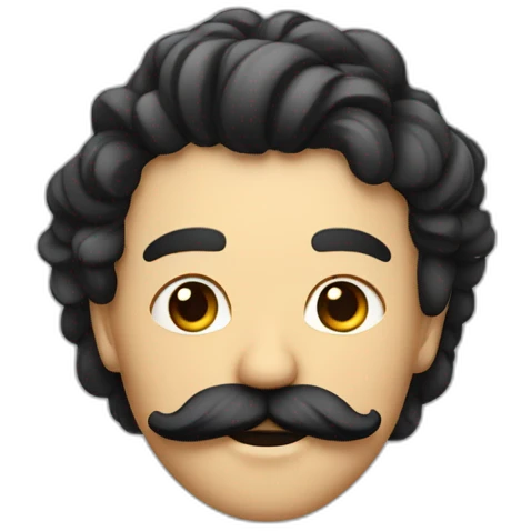 Homme noir avec des tresses collés et un bouc et une moustache emoji