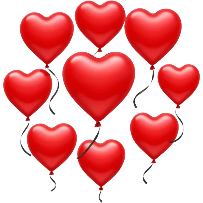 heart shaped flying balloons emoji