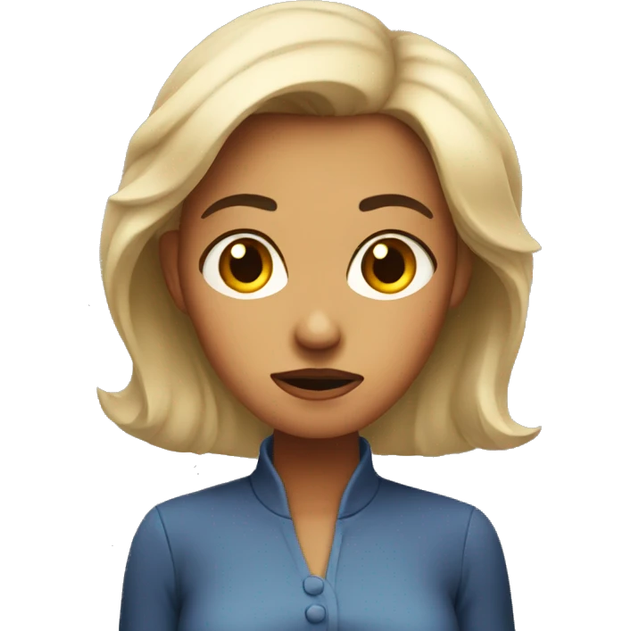 Woman looking suspicious emoji