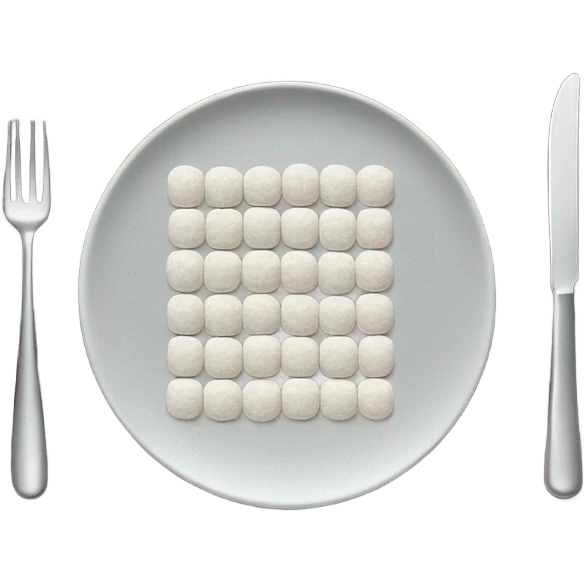 Sugar in straight line on plate  emoji