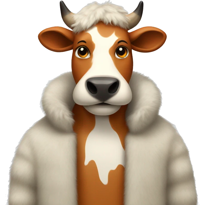 cow in a fox fur coat emoji