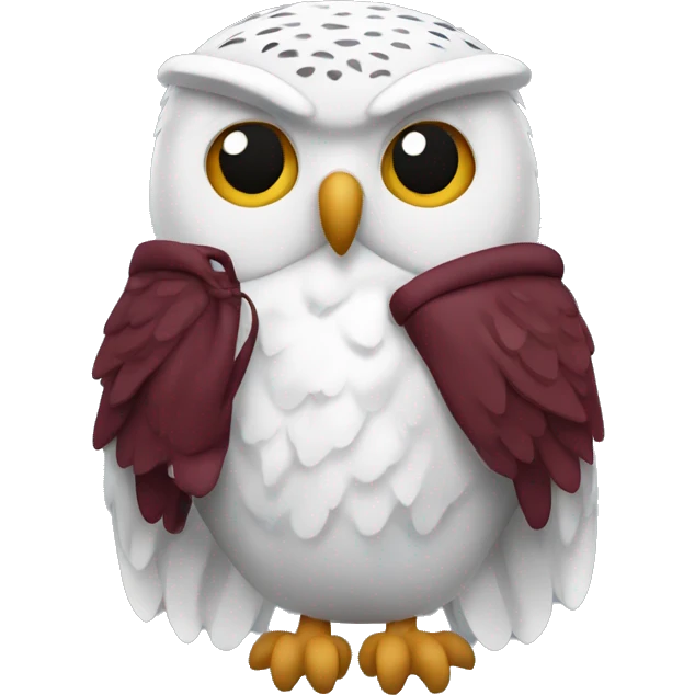 Snowy Owl with maroon Scroll emoji