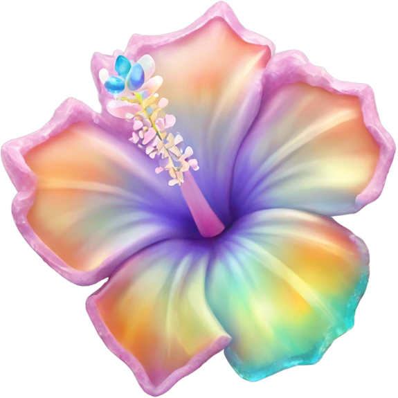 Opal crystal gemstone hibiscus flower emoji