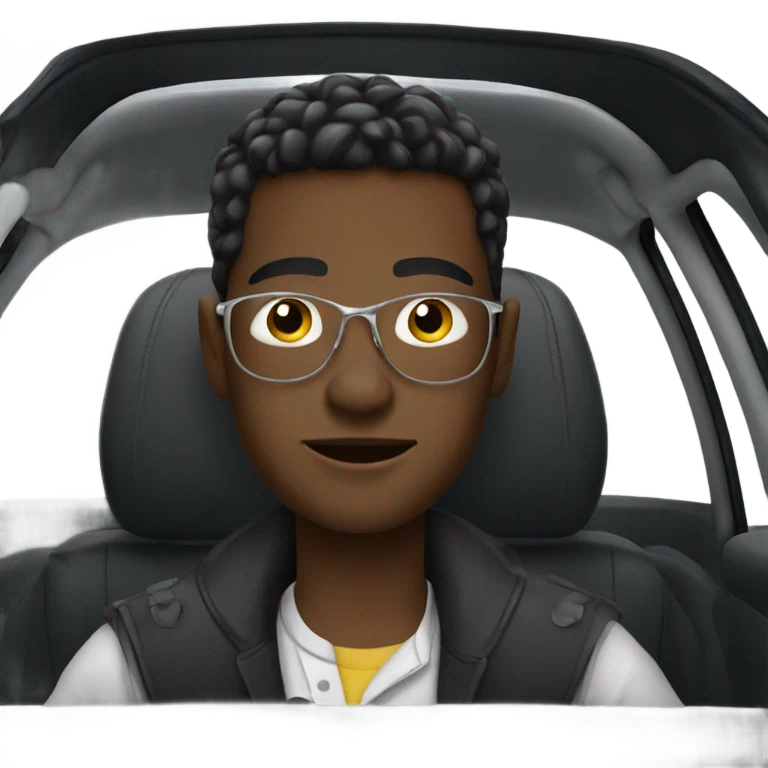 stylish boy in car interior emoji