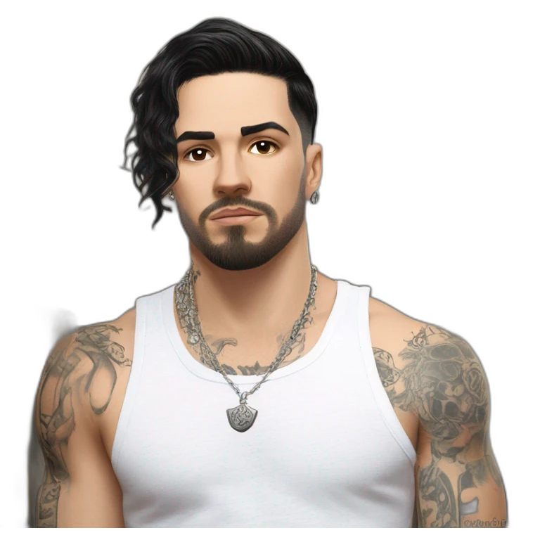 tattooed guy with black earrings emoji