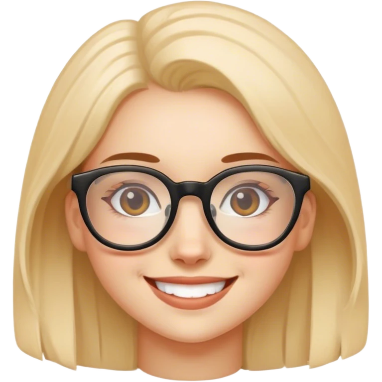 smiling girl in glasses emoji
