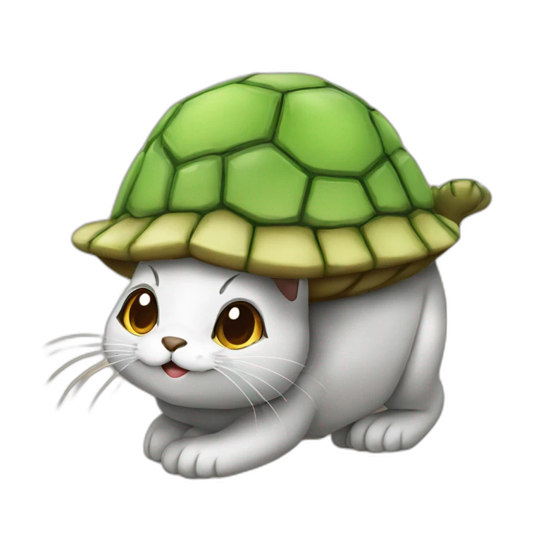 Tortue sur un chat emoji