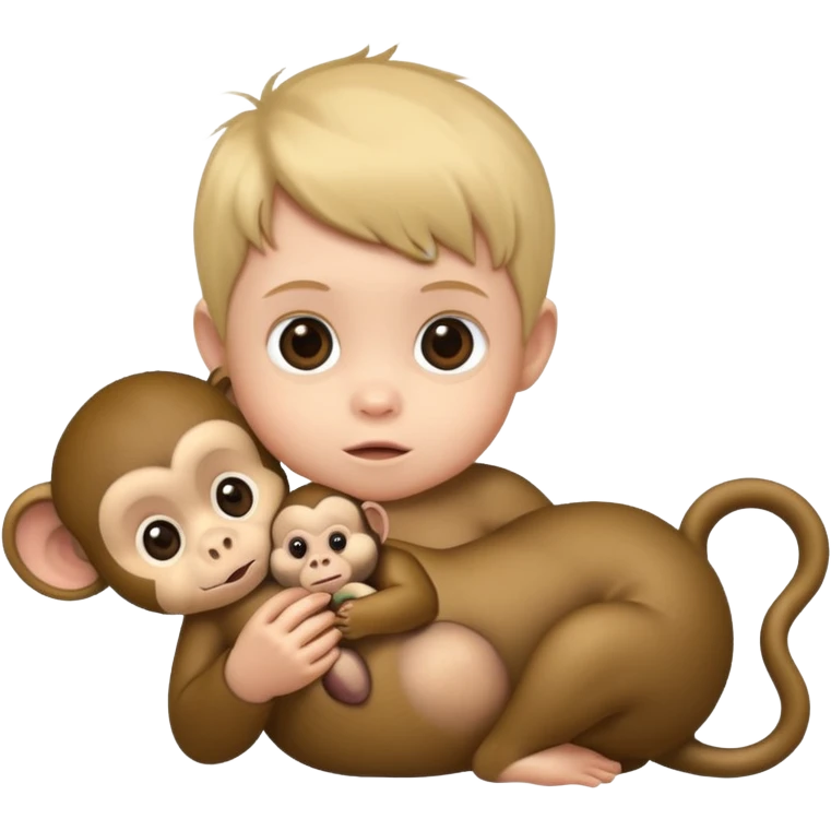 Baby with Monkey. emoji