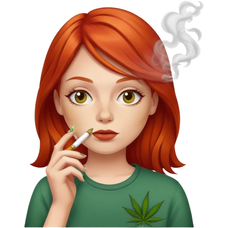 Red head girl smoking weed emoji